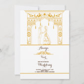 エレガントなメヘンディー結婚式の招待状 招待状 (正面)