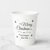 エレガントなメリークリスマスと新年のあいさつ 紙コップ (正面)