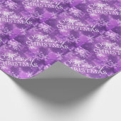 エレガントなメリークリスマスの休日の輝きの紫色 ラッピングペーパー (角)