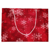 エレガントなメリークリスマスの休日の輝きの赤 ラージペーパーバッグ (裏面)