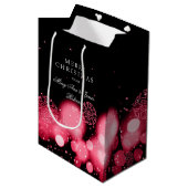 エレガントなメリークリスマスの冬の驚異の赤 ミディアムペーパーバッグ (正面アングル)