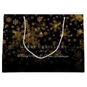 エレガントなメリークリスマスの輝きの金ゴールド ラージペーパーバッグ (正面)