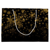 エレガントなメリークリスマスの輝きの金ゴールド ラージペーパーバッグ (裏面)