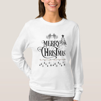 エレガントなメリークリスマスタイポグラフィーデザイン Tシャツ