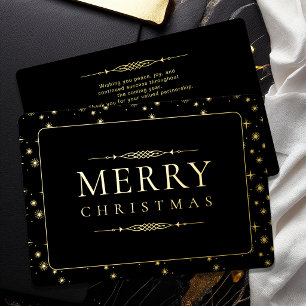 エレガントなメリークリスマス ビジネスゴールドホイル 箔シーズンカード