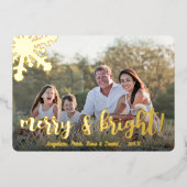 エレガントなメリー＆ブライトカスタムフォト 箔シーズンカード (正面)