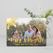 エレガントなメリー＆ブライトカスタムフォト 箔シーズンカード (立ち正面)