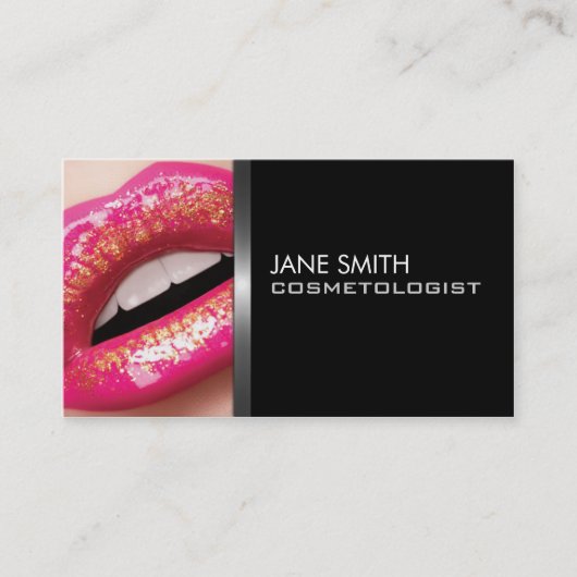 エレガントなメーキャップアーティストの美容師のCosmetology 名刺 (正面)