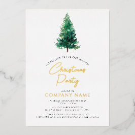 エレガントなモダンなクリスマスツリーの企業パーティー 箔招待状