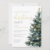 エレガントなモダンなクリスマスツリーの社内パーティー 招待状 (正面)
