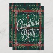 エレガントなモダンなクリスマスパーティーの招待状 シーズンカード (正面/裏面)