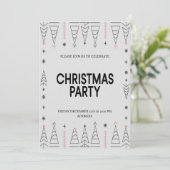 エレガントなモダンなクリスマスパーティーの招待状 シーズンカード (スタンド正面)