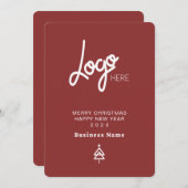 エレガントなモダンなクリスマスホリデーカードのロゴ シーズンカード (正面/裏面)