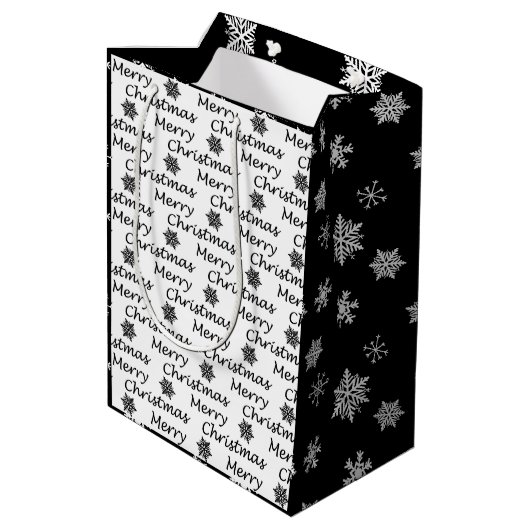 エレガントなモダンなクリスマス ファ ラ ラ ラ ミディアムペーパーバッグ (裏面アングル)