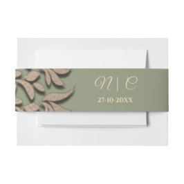 エレガントなモダンなセージグリーンとゴールドのクラシックマンダラⅠ 招待状ベリーバンド