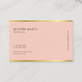 エレガントなモダンなピンクおよび金ゴールド筆記体手の原稿 名刺 (裏面)