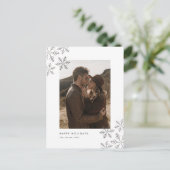 エレガントなモダンなホイル雪の結晶の写真 シーズンポストカード (スタンド正面)