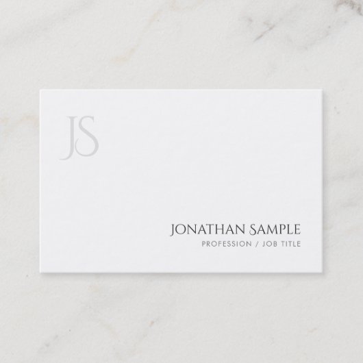 エレガントなモダンなモノグラムのシンプルな設計のテンプレート 名刺 (正面)