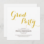 エレガントなモダンな卒業パーティー広場 招待状 (正面/裏面)