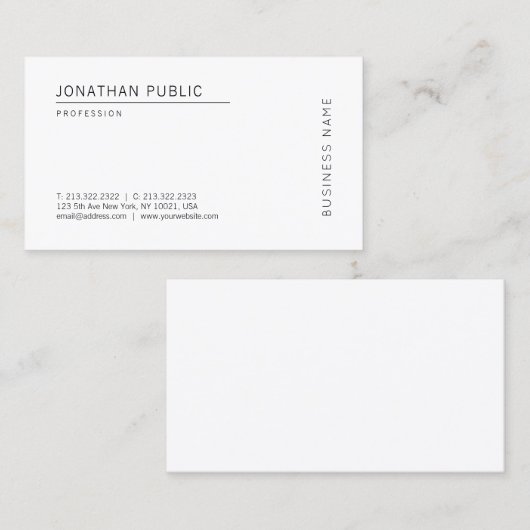 エレガントなモダンな最小主義のテンプレートのプロフェッショナル 名刺 (正面/裏面)