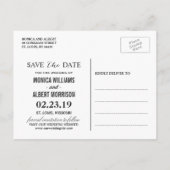 エレガントなモダンな松の木の森 Save the Date 案内ポストカード (裏面)