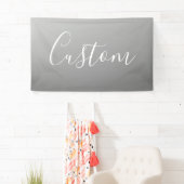 エレガントなモダンな白のスクリプト筆記 グレーのグラデーション 横断幕 (インサイチュ)