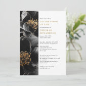 エレガントなモダンな花の生命のお祝い 招待状 (スタンド正面)