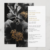 エレガントなモダンな花の生命のお祝い 招待状 (正面/裏面)