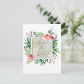 エレガントなモダンな花のSave the Date招待状 招待状 (スタンド正面)