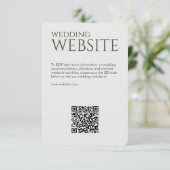 エレガントなモダンな苔色のウェディング エンクロージャーカード (スタンド正面)