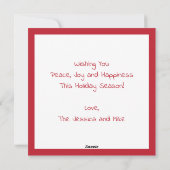 エレガントなモダンな赤い平和のゴールドスター シーズンカード (裏面)