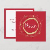 エレガントなモダンな赤の平和のゴールドスター シーズンカード (正面/裏面)