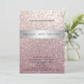 エレガントなモダンな輝きのある銀のストライプ 招待状 (スタンド正面)