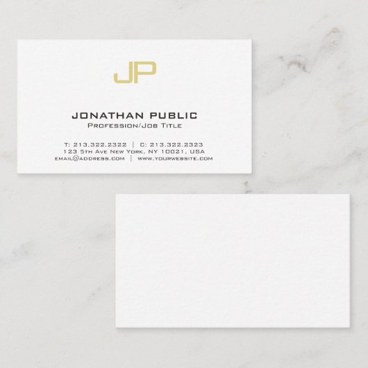 エレガントなモダンな金ゴールドのモノグラムの専門のデザイン 名刺 (正面/裏面)