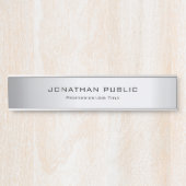 エレガントなモダンな魅力の銀のテンプレートのトレンディー サインプレート (正面)