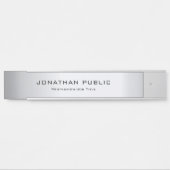 エレガントなモダンな魅力の銀のテンプレートのトレンディー サインプレート (正面)