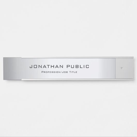 エレガントなモダンな魅力の銀のテンプレートのトレンディー サインプレート (正面)