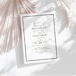 エレガントなモダンな黒のフレームの結婚式 招待状