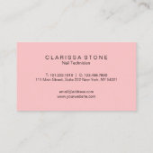 エレガントなモダンのばら色の金ゴールドのグリッターのピンクのネイル 名刺 (裏面)