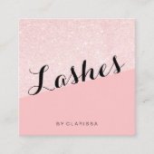 エレガントなモダンのばら色の金ゴールドのグリッターのピンクの鞭 スクエア名刺 (正面)