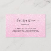 エレガントなモダンのばら色の金ゴールドのグリッターのメーキャップアーティスト 名刺 (裏面)