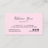 エレガントなモダンのばら色の金ゴールドのグリッターの白い大理石のピンク 名刺 (裏面)