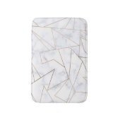 エレガントなモダンのばら色の金ゴールドの幾何学的で白い大理石 バスマット (正面縦)