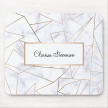 エレガントなモダンのばら色の金ゴールドの幾何学的で白い大理石