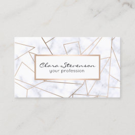 エレガントなモダンのばら色の金ゴールドの幾何学的で白い大理石 名刺
