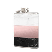 エレガントなモダンのゆとりの白黒の大理石のばら色の金ゴールド フラスク (左)
