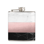 エレガントなモダンのゆとりの白黒の大理石のばら色の金ゴールド フラスク (正面)