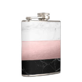 エレガントなモダンのゆとりの白黒の大理石のばら色の金ゴールド フラスク (右)