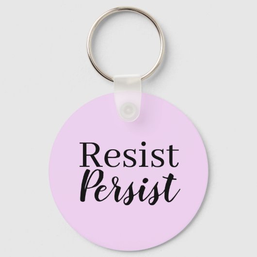 エレガントなモダンは主張します抵抗します感動的な引用文 キーホルダー (正面)
