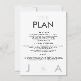 エレガントなモダンウェディングの詳細案内 招待状